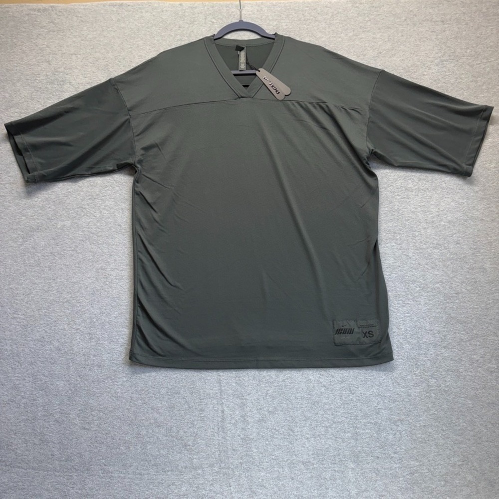 Nike X Skims Top Womens XS Green Dark Teal V Neck Oversized Tee Sport New
